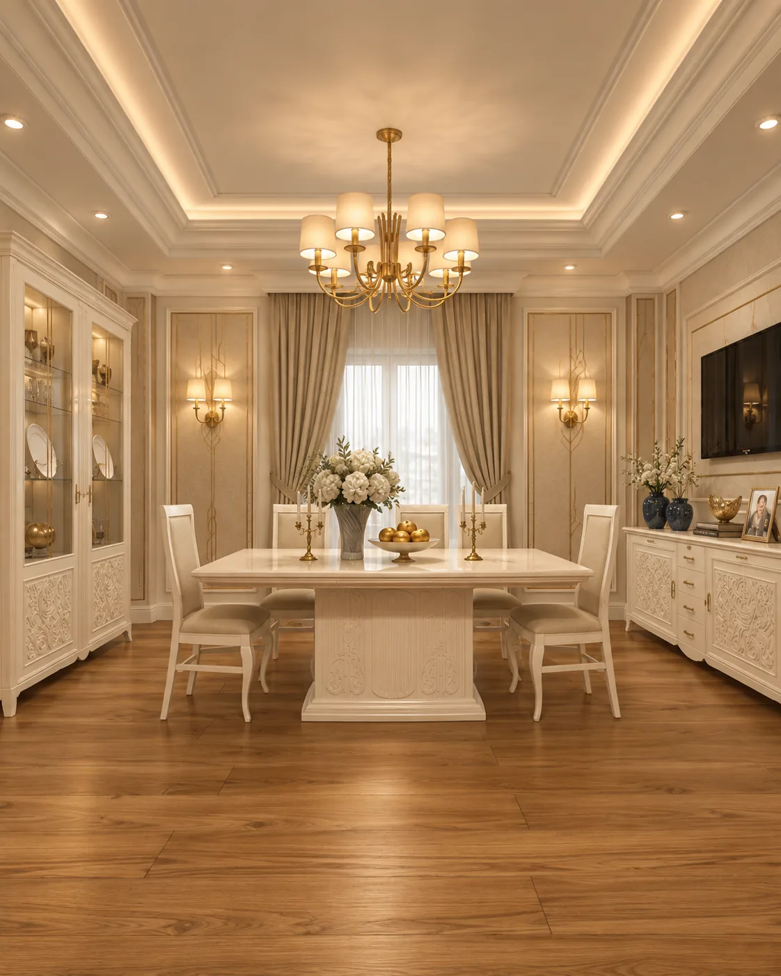 Concept design interior pentru a doua sufragerie din vila clasica cu doua sufragerii, proiect Nobili Interior Design
