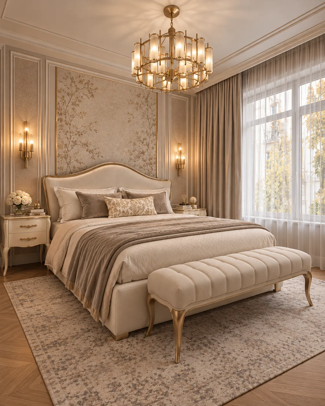 Concept design interior pentru zona de dormitoare din casa cu etaj in stil clasic modern, proiect Nobili Interior Design