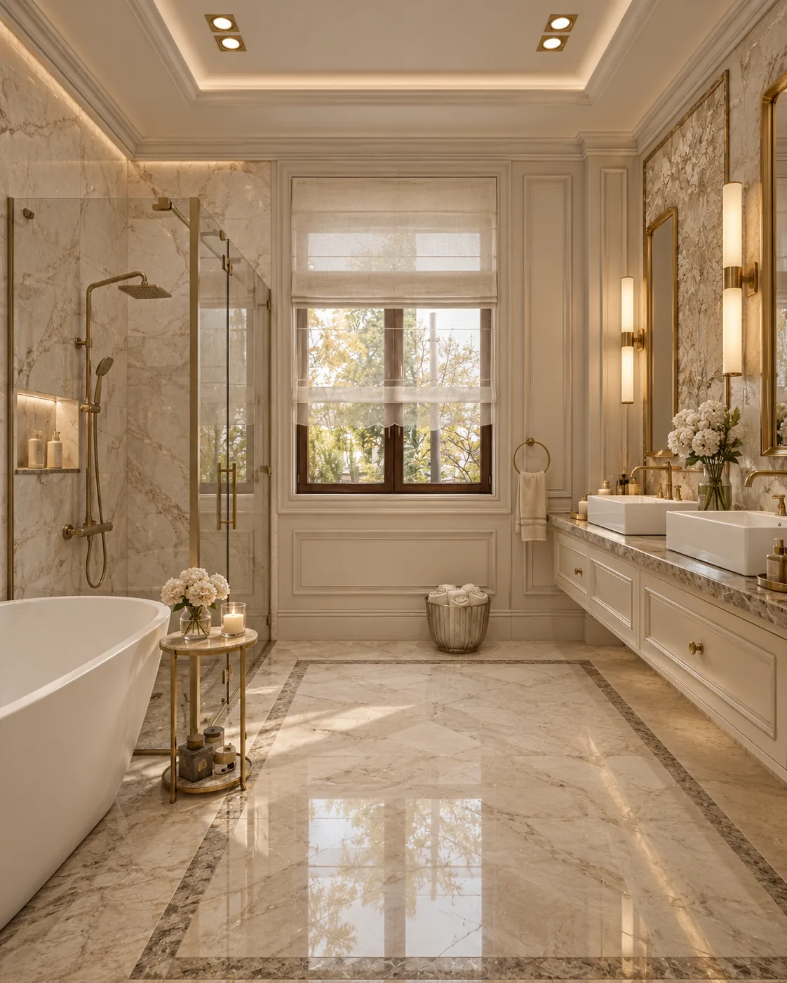 Proiect de amenajare interioara pentru baia din casa cu etaj in stil clasic modern, Nobili Interior Design