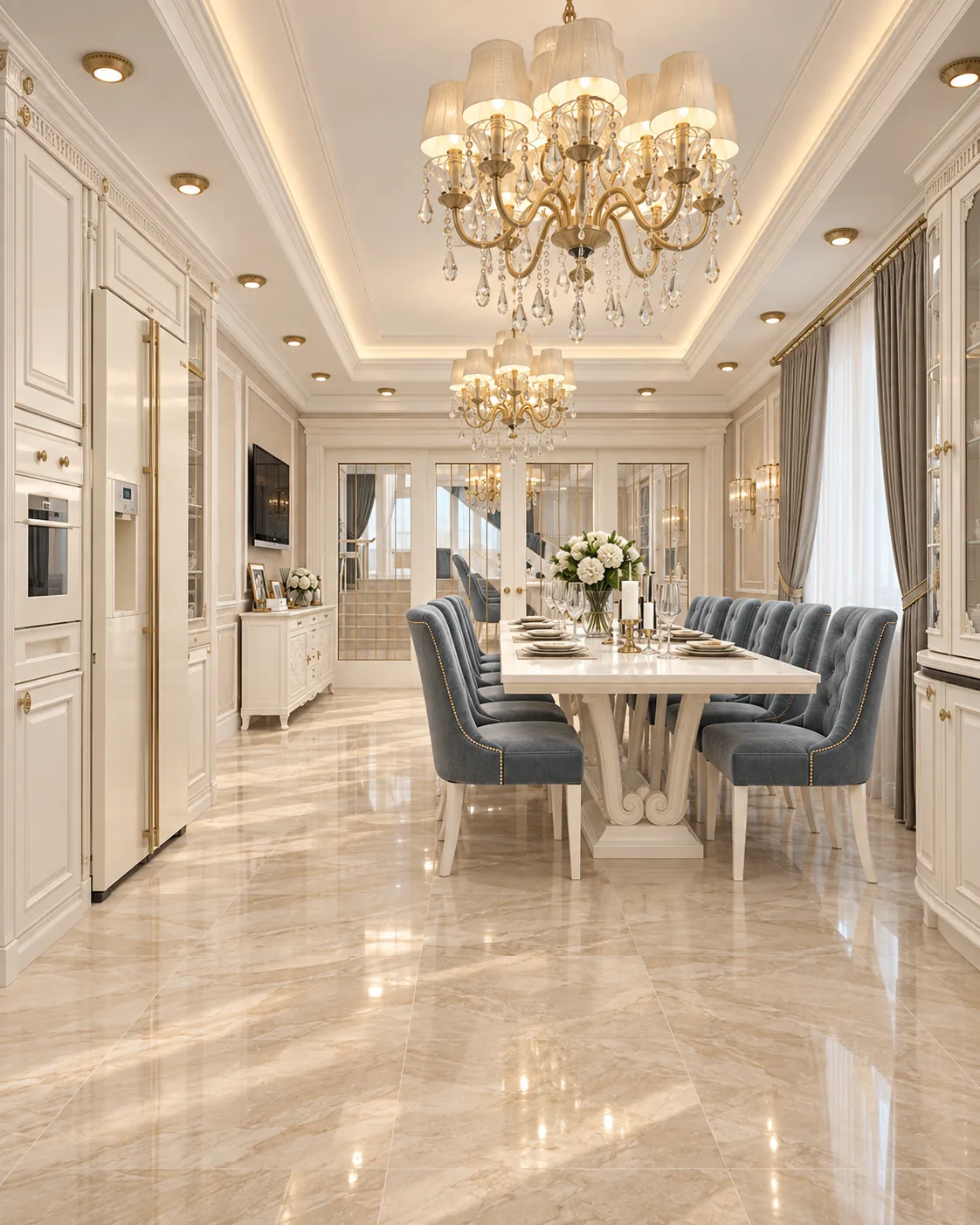 Proiect design interior casa clasica cu scara interioara curba, zona prezentata: bucataria, Nobili Interior Design