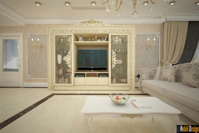 Amenajari interioare living clasic cu mobila italiana in Baneasa Ilfov