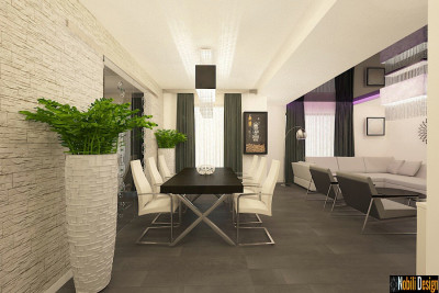 Design interior dining casa moderna Baneasa Ilfov
