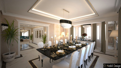 Proiect design interior dining casa Afumati Ilfov