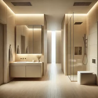 Concept amenajare baie stil minimalist