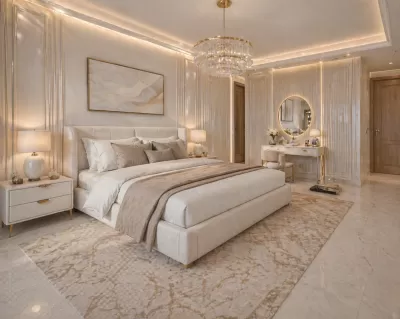 Design interior dormitor penthouse stilul contemporan