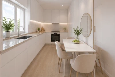 Concept de design interior bucatarie apartament 4 camere Bucuresti