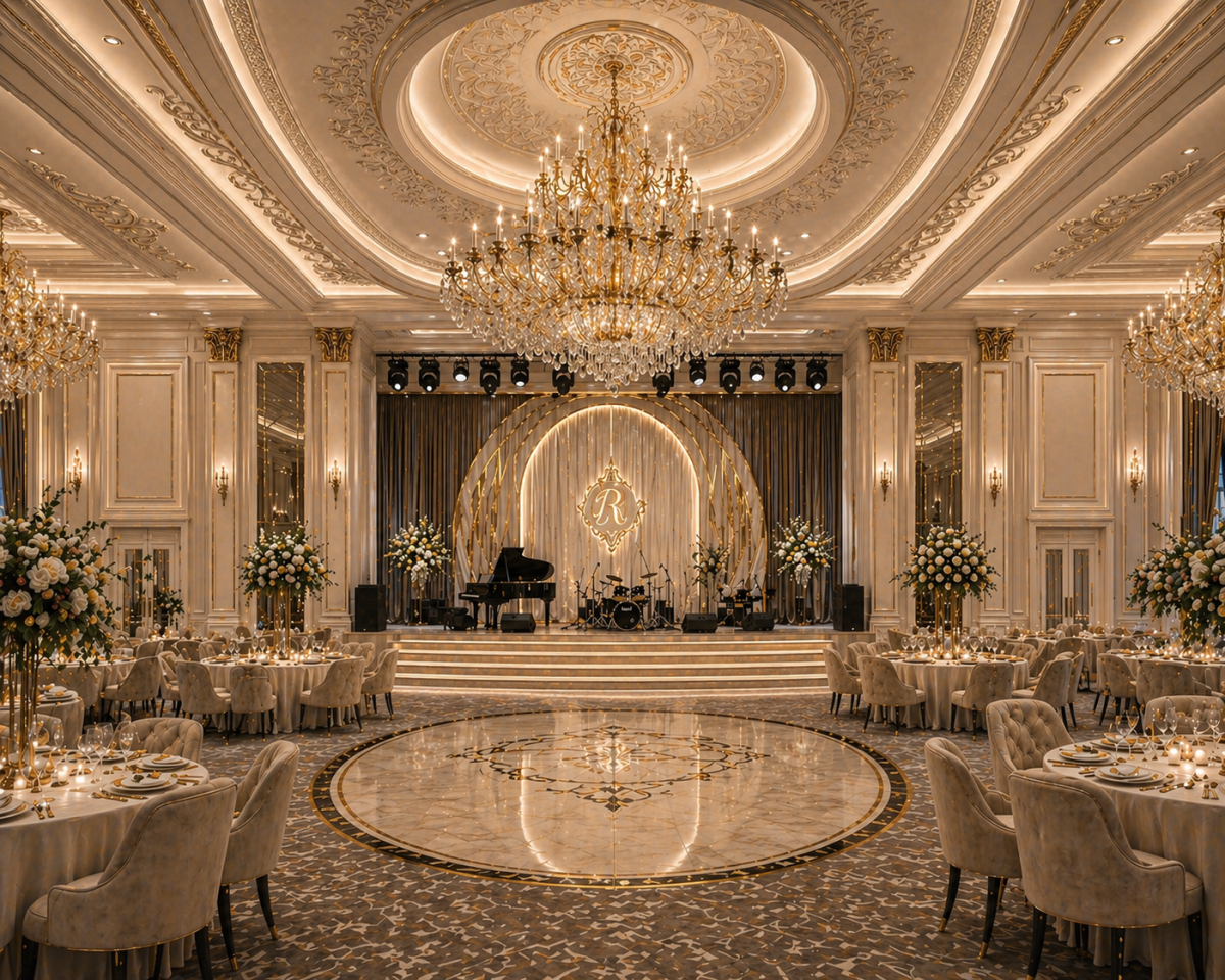 Amenajare comerciala pentru salonul restaurantului, Restaurant Clasic cu Scena, din proiectul echipei Nobili Interior Design