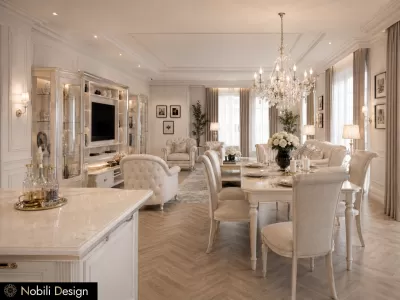Proiect de design interior pentru casa stil clasic de lux