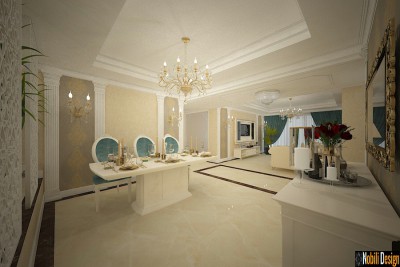 Proiect design interior living stil clasic casa Bucuresti