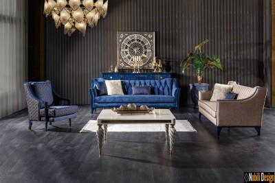 amenajari interioare living clasic mobilier modern de lux | Amenajare living casa clasica de lux in Tulcea.