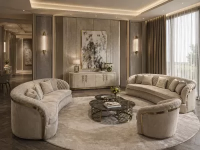 Design interior living contemporan luxury mobilier premium
