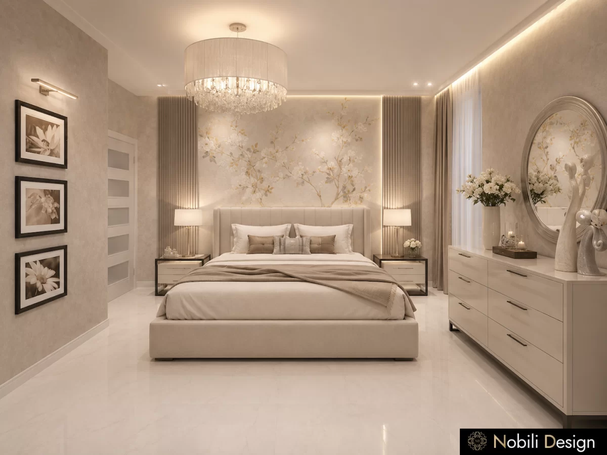 Proiect de amenajare dormitor pentru Casa Moderna, realizat de designer, Nobili Interior Design