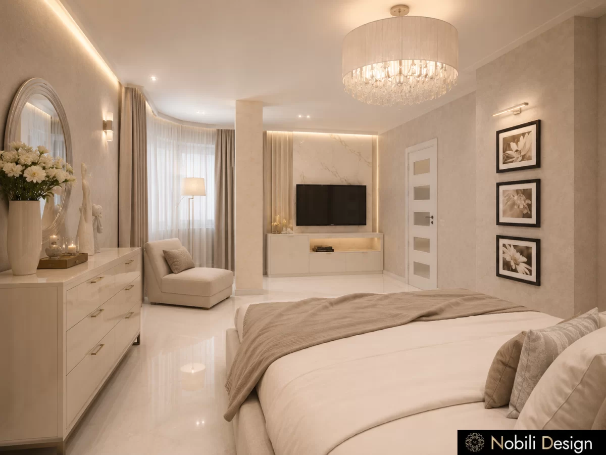 Arhitectura de interior dormitor pentru Casa Moderna, concept pentru familie, Nobili Interior Design