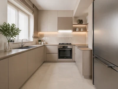 Design interior bucatarie moderna apartament in Galati