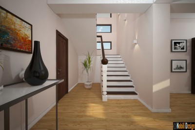 design interior hol casa moderna cu mansarda | Amenajare hol casa Urziceni Ialomita.