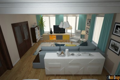 Design interior living casa cu etaj Urziceni