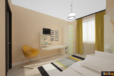 Design interior dormitor casa Sinaia.