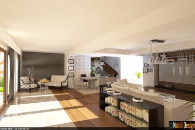 design interior casa moderna living open space - Bucuresti