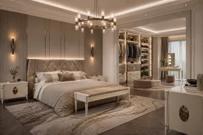 Concept de design interior dormitor apartament de lux constanta