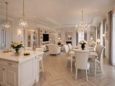 Proiect de design interior pentru casa stil clasic de lux