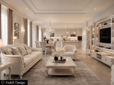 Concept de design living open space cu mobilier Avenanti