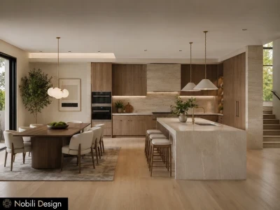 Bucatarie-dining casa in stil minimalist