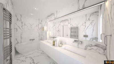 Design interior baie casa moderna in Ploiesti