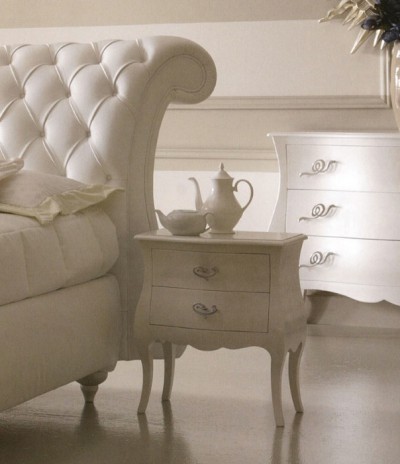 noptiera cu doua sertare monte napoleone 6039 | dormitoare clasice albe preturi.