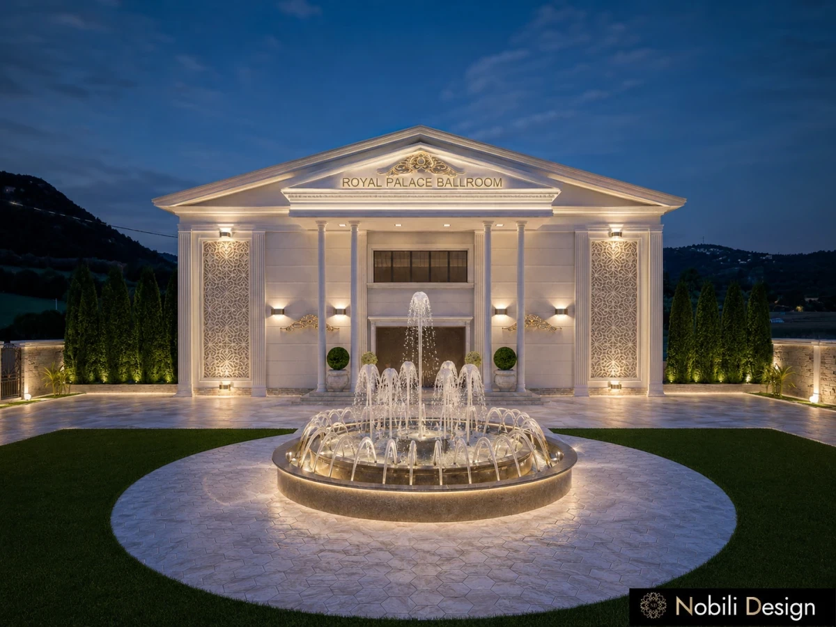 Proiect design restaurant pentru exterior, Exterior Sala de Evenimente, din documentatia vizuala Nobili Interior Design