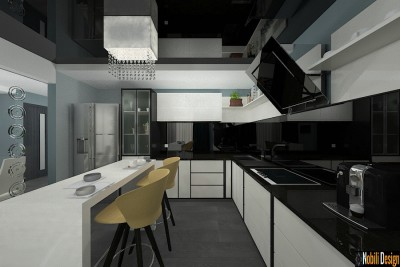 Design interior bucatarie casa stil modern Bucuresti