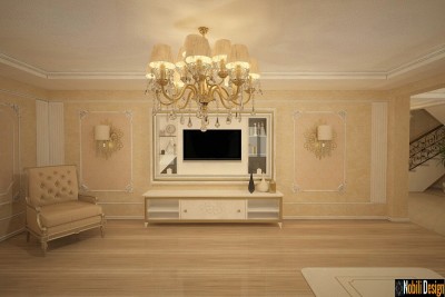 Design interior living casa stil clasic Pitesti