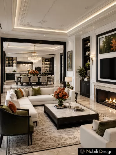 Casa stil clasic Black White  Living