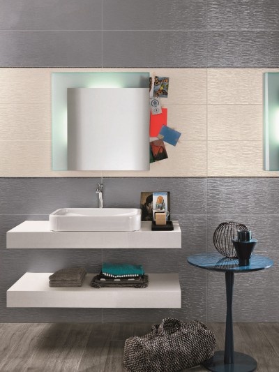 Faianta baie moderna amenajare Italgraniti Empreinte Plisse Azur 26x76 cm EP0827 pret 34 euro