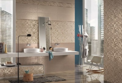 Faianta baie moderna amenajare Italgraniti Empreinte Plisse Ekru 26x76 cm EP0927 pret 34 euro mp