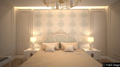 Amenajare dormitor clasic cu mobila italiana