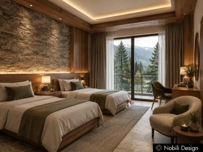 Concept de design restaurant hotel zona montana-