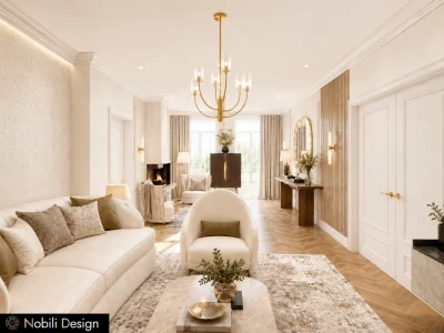 Concept de design interior living cu mobilier Cantori