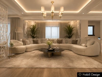 design interior open space cu panou decorativ