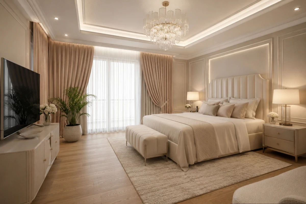 Concept de design interior dormitor pentru Dormitor Amenajat la Cheie, randare din proiect, Nobili Interior Design