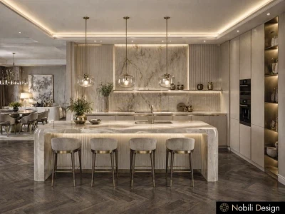 Design-interior-bucatarie-luxury-contemporana-insula-marmura