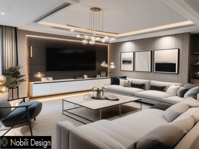 Design interior living lux cu mobilier