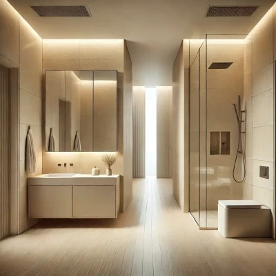 Concept amenajare baie stil minimalist
